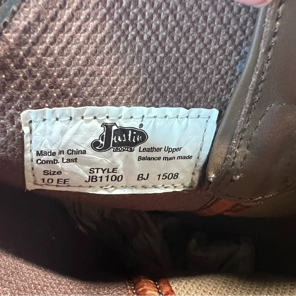 Justin Leather Boots- 10‎